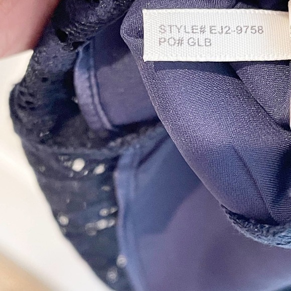 ELIZA J Sheath Elbow Sleeve Trim Detail Dress Navy Size 14 Fits like 12 NWT - Picture 7 of 12